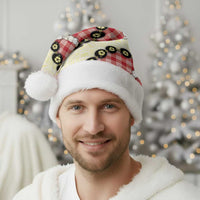 Red Palaka Hawaii Christmas Santa Hat Kukui Nut Pikake Lei Hawaiian Tapa Pattern - Polynesian Pride