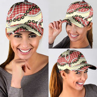 Red Palaka Hawaii Classic Cap Kukui Nut Pikake Lei Hawaiian Tapa Pattern LT14 - Polynesian Pride