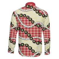 Red Palaka Hawaii Family Matching Mermaid Dress and Hawaiian Shirt Kukui Nut Pikake Lei Hawaiian Tapa Pattern - Polynesian Pride