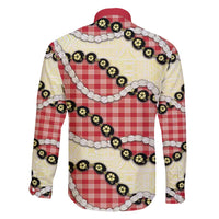 Red Palaka Hawaii Family Matching Summer Maxi Dress and Hawaiian Shirt Kukui Nut Pikake Lei Hawaiian Tapa Pattern - Polynesian Pride