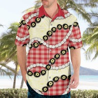 Red Palaka Hawaii Hawaiian Shirt Kukui Nut Pikake Lei Hawaiian Tapa Pattern LT14 - Polynesian Pride