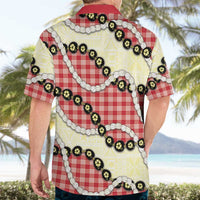 Red Palaka Hawaii Hawaiian Shirt Kukui Nut Pikake Lei Hawaiian Tapa Pattern LT14 - Polynesian Pride