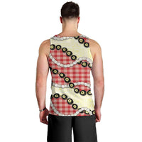 Red Palaka Hawaii Men Tank Top Kukui Nut Pikake Lei Hawaiian Tapa Pattern LT14 - Polynesian Pride