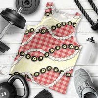 Red Palaka Hawaii Men Tank Top Kukui Nut Pikake Lei Hawaiian Tapa Pattern LT14 - Polynesian Pride