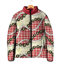 Red Palaka Hawaii Padded Jacket Kukui Nut Pikake Lei Hawaiian Tapa Pattern LT14 - Polynesian Pride