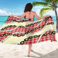 Red Palaka Hawaii Sarong Kukui Nut Pikake Lei Hawaiian Tapa Pattern - Polynesian Pride