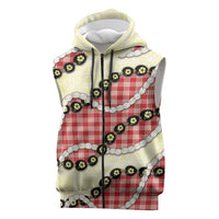 Red Palaka Hawaii Sleeveless Zip Hoodie Kukui Nut Pikake Lei Hawaiian Tapa Pattern LT14 Red - Polynesian Pride