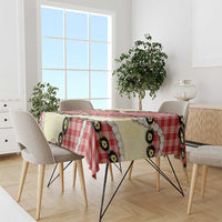 Red Palaka Hawaii Tablecloth Kukui Nut Pikake Lei Hawaiian Tapa Pattern LT14 - Polynesian Pride