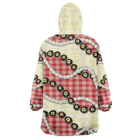 Red Palaka Hawaii Wearable Blanket Hoodie Kukui Nut Pikake Lei Hawaiian Tapa Pattern LT14 - Polynesian Pride