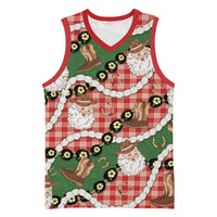 Cowboy Hawaii Mele Kalikimaka Basketball Jersey Paniolo Kukui Nut Pikake Lei Red Version LT14 Unisex Red - Polynesian Pride