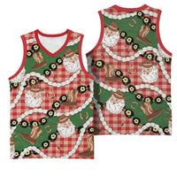 Cowboy Hawaii Mele Kalikimaka Basketball Jersey Paniolo Kukui Nut Pikake Lei Red Version LT14 - Polynesian Pride
