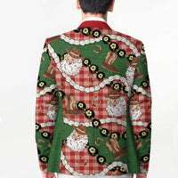 Cowboy Hawaii Mele Kalikimaka Blazer Paniolo Kukui Nut Pikake Lei Red Version - Polynesian Pride