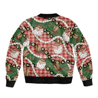 Cowboy Hawaii Mele Kalikimaka Bomber Jacket Paniolo Kukui Nut Pikake Lei Red Version LT14 - Polynesian Pride