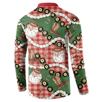Cowboy Hawaii Mele Kalikimaka Button Sweatshirt Paniolo Kukui Nut Pikake Lei Red Version LT14 - Polynesian Pride
