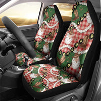 Cowboy Hawaii Mele Kalikimaka Car Seat Cover Paniolo Kukui Nut Pikake Lei Red Version - Polynesian Pride