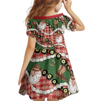 Cowboy Hawaii Mele Kalikimaka Family Matching Long Sleeve Bodycon Dress and Hawaiian Shirt Paniolo Kukui Nut Pikake Lei Red Version - Polynesian Pride