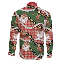 Cowboy Hawaii Mele Kalikimaka Family Matching Mermaid Dress and Hawaiian Shirt Paniolo Kukui Nut Pikake Lei Red Version - Polynesian Pride