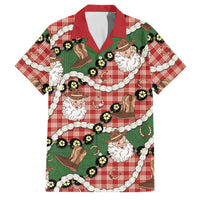 Cowboy Hawaii Mele Kalikimaka Family Matching Off Shoulder Maxi Dress and Hawaiian Shirt Paniolo Kukui Nut Pikake Lei Red Version - Polynesian Pride