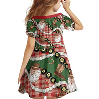 Cowboy Hawaii Mele Kalikimaka Family Matching Short Sleeve Bodycon Dress and Hawaiian Shirt Paniolo Kukui Nut Pikake Lei Red Version - Polynesian Pride