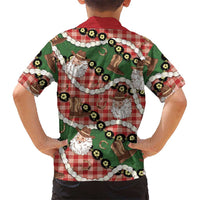 Cowboy Hawaii Mele Kalikimaka Family Matching Tank Maxi Dress and Hawaiian Shirt Paniolo Kukui Nut Pikake Lei Red Version - Polynesian Pride