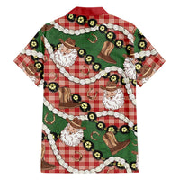 Cowboy Hawaii Mele Kalikimaka Family Matching Tank Maxi Dress and Hawaiian Shirt Paniolo Kukui Nut Pikake Lei Red Version - Polynesian Pride