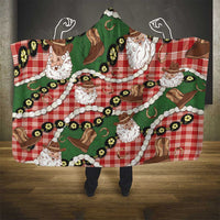 Cowboy Hawaii Mele Kalikimaka Hooded Blanket Paniolo Kukui Nut Pikake Lei Red Version LT14 - Polynesian Pride