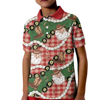 Cowboy Hawaii Mele Kalikimaka Kid Polo Shirt Paniolo Kukui Nut Pikake Lei Red Version LT14 Kid Red - Polynesian Pride