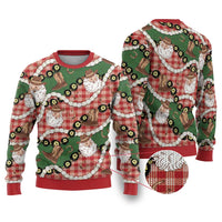 Cowboy Hawaii Mele Kalikimaka Ugly Christmas Sweater Paniolo Kukui Nut Pikake Lei Red Version - Polynesian Pride