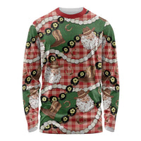 Cowboy Hawaii Mele Kalikimaka Long Sleeve Shirt Paniolo Kukui Nut Pikake Lei Red Version LT14 Unisex Red - Polynesian Pride