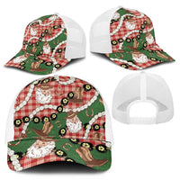 Cowboy Hawaii Mele Kalikimaka Mesh Trucker Cap Paniolo Kukui Nut Pikake Lei Red Version - Polynesian Pride