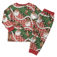Cowboy Hawaii Mele Kalikimaka Christmas Pajama Set Paniolo Kukui Nut Pikake Lei Red Version LT14 - Polynesian Pride