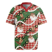 Cowboy Hawaii Mele Kalikimaka Rugby Jersey Paniolo Kukui Nut Pikake Lei Red Version LT14 Red - Polynesian Pride