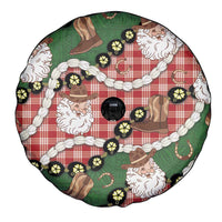 Cowboy Hawaii Mele Kalikimaka Spare Tire Cover Paniolo Kukui Nut Pikake Lei Red Version - Polynesian Pride