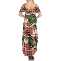 Cowboy Hawaii Mele Kalikimaka Summer Maxi Dress Paniolo Kukui Nut Pikake Lei Red Version - Polynesian Pride