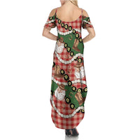 Cowboy Hawaii Mele Kalikimaka Summer Maxi Dress Paniolo Kukui Nut Pikake Lei Red Version LT14 - Polynesian Pride