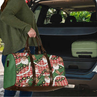 Cowboy Hawaii Mele Kalikimaka Travel Bag Paniolo Kukui Nut Pikake Lei Red Version - Polynesian Pride