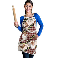 Cowboy Hawaii Mele Kalikimaka Apron Paniolo Kukui Nut Pikake Lei Burgundy Version LT14 - Polynesian Pride