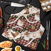 Cowboy Hawaii Mele Kalikimaka Apron Paniolo Kukui Nut Pikake Lei Burgundy Version LT14 Burgundy - Polynesian Pride
