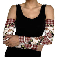 Cowboy Hawaii Mele Kalikimaka Arm Sleeves Paniolo Kukui Nut Pikake Lei Burgundy Version LT14 - Polynesian Pride