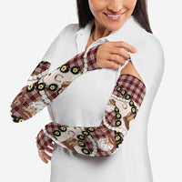 Cowboy Hawaii Mele Kalikimaka Arm Sleeves Paniolo Kukui Nut Pikake Lei Burgundy Version LT14 - Polynesian Pride