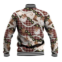 Cowboy Hawaii Mele Kalikimaka Baseball Jacket Paniolo Kukui Nut Pikake Lei Burgundy Version LT14 - Polynesian Pride