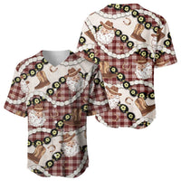 Cowboy Hawaii Mele Kalikimaka Baseball Jersey Paniolo Kukui Nut Pikake Lei Burgundy Version LT14 - Polynesian Pride