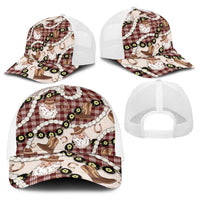 Cowboy Hawaii Mele Kalikimaka Baseball Net Cap Paniolo Kukui Nut Pikake Lei Burgundy Version LT14 - Polynesian Pride
