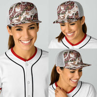 Cowboy Hawaii Mele Kalikimaka Baseball Net Cap Paniolo Kukui Nut Pikake Lei Burgundy Version - Polynesian Pride