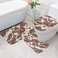 Cowboy Hawaii Mele Kalikimaka Bathroom Set Paniolo Kukui Nut Pikake Lei Burgundy Version - Polynesian Pride