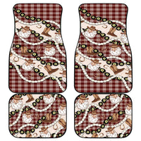 Cowboy Hawaii Mele Kalikimaka Car Mats Paniolo Kukui Nut Pikake Lei Burgundy Version - Polynesian Pride