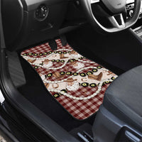 Cowboy Hawaii Mele Kalikimaka Car Mats Paniolo Kukui Nut Pikake Lei Burgundy Version - Polynesian Pride