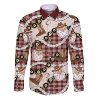 Cowboy Hawaii Mele Kalikimaka Family Matching Summer Maxi Dress and Hawaiian Shirt Paniolo Kukui Nut Pikake Lei Burgundy Version - Polynesian Pride