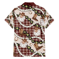 Cowboy Hawaii Mele Kalikimaka Hawaiian Shirt Paniolo Kukui Nut Pikake Lei Burgundy Version - Polynesian Pride