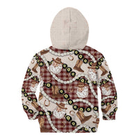Cowboy Hawaii Mele Kalikimaka Kid Hoodie Paniolo Kukui Nut Pikake Lei Burgundy Version - Polynesian Pride